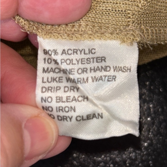 Misook Women’s XL Elegant Tan and White Women's Sweater Waterfall Semi Sheer - Picture 3 of 10